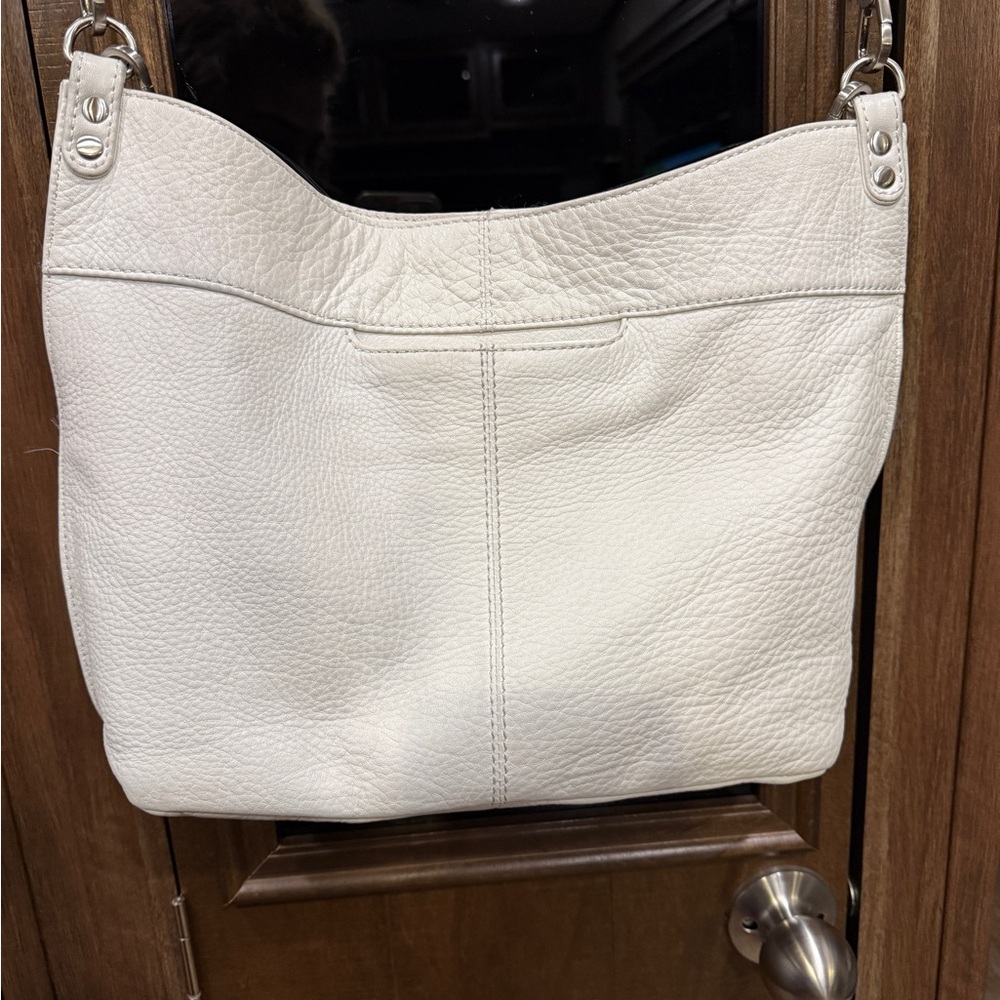 HOBO Cream Leather Hobo Bag with Adjustable Strap - Picture 15 of 15